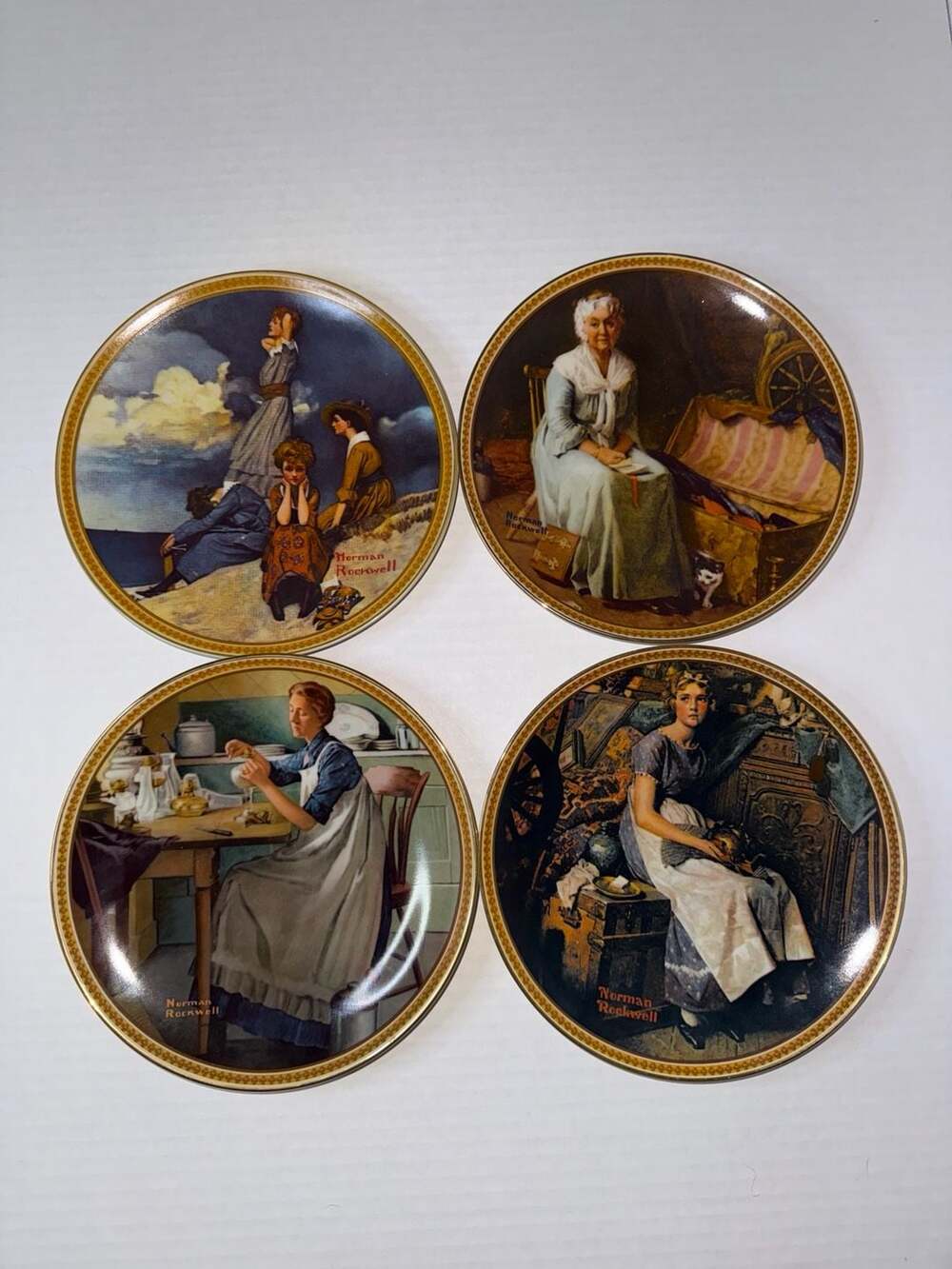 Knowles Norman Rockwell's Rediscovered Women Collector Plates Set of 4